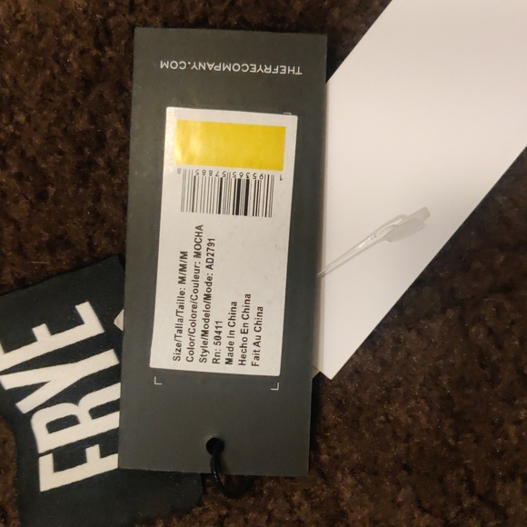 New! FRYE Faux Shearling Mocha brown Vest sz M - Picture 11 of 14